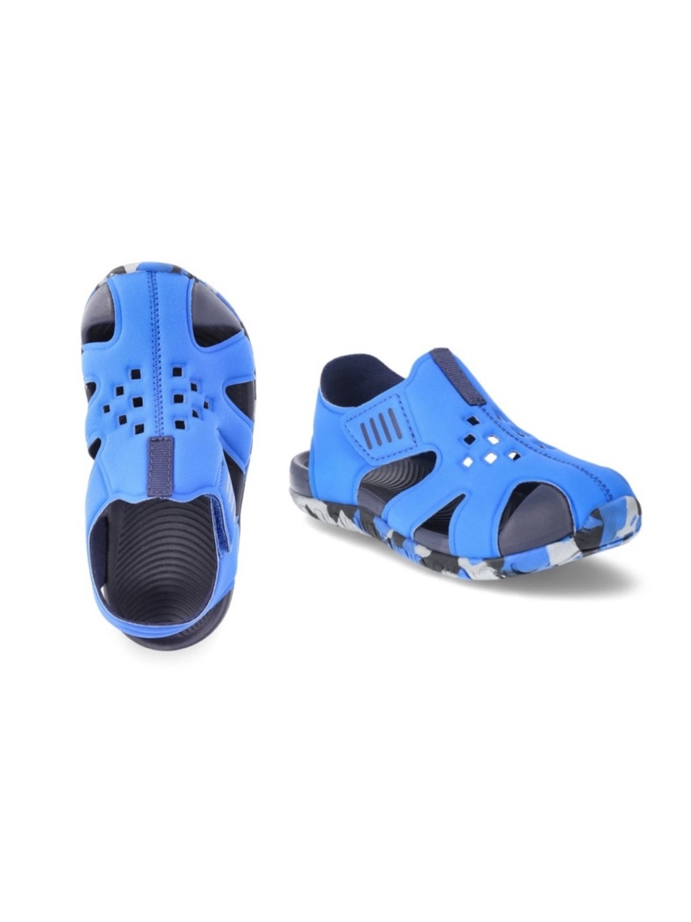 Wonder Nation Bump Toe Blue Kids Water Shoes with Black and Camouflage Accents